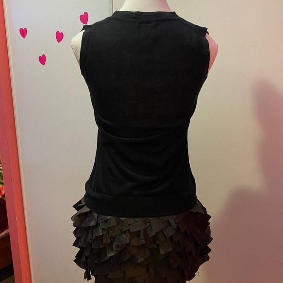 MISSONI Made in Italy Black Ruffle Top - Picture 5 of 6